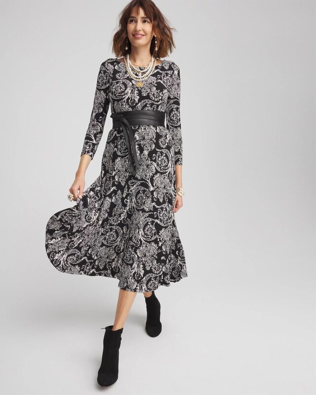 Swirl Print Midi Dress - image 2